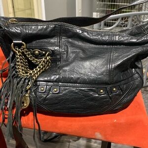 Juicy Couture Black Leather Shoulder Handbag